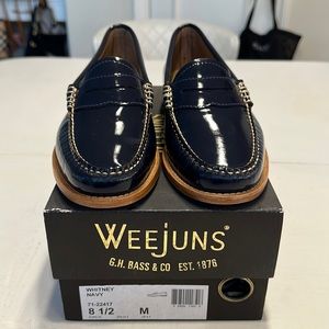 G.H. BASS - WEEJUNS - WHITNEY - Women's Patent Leather Penny Loafer - NAVY - 8.5